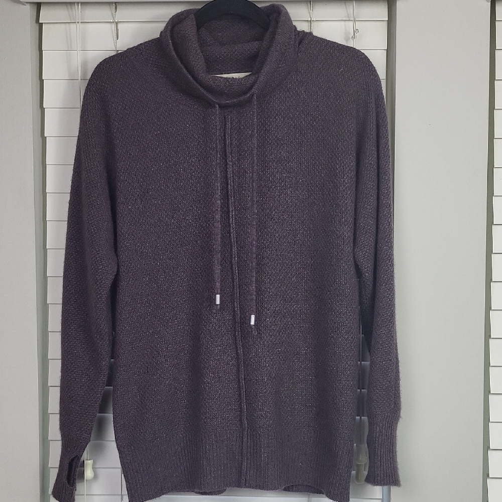 MAX STUDIO Cashmere‎ gray lavender Funnel Neck Sweater. Size M